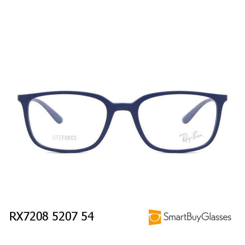 Rayban眼镜雷朋蓝色方框眼镜架男女轻板材镜框 RX7208