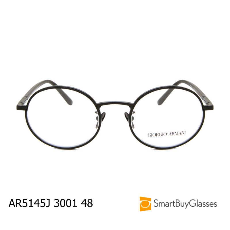 Giorgio Armani 阿玛尼男士黑色金属圆框眼镜架复古 AR5145J