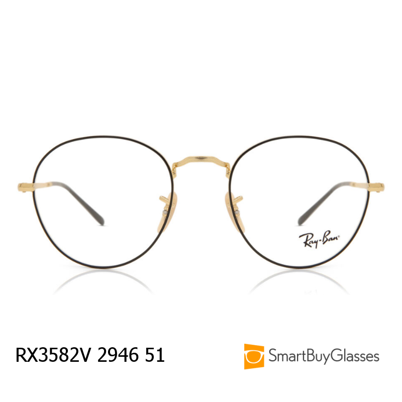 rayban眼镜雷朋金属圆框眼镜架男女复古细框超轻光学镜架 RX3582V