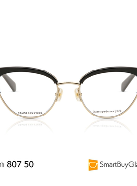 kate spade 猫眼框眼镜架女士时尚经典黑色金属细框眼镜 Jailyn