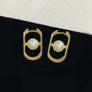 奥米迪奥猪鼻子珍珠耳环女名媛风轻奢气质高级感耳环林允同款耳饰
