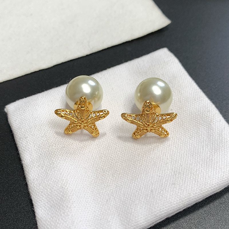镂空海星珍珠耳钉女时尚个性高级感百搭耳环D家26年早春新款耳饰