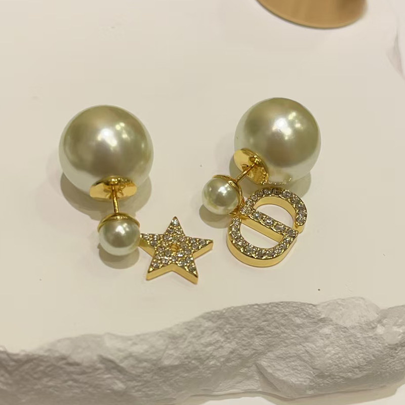 字母星星CD不对称耳钉女D家新款