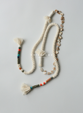 Herowrows 25ss 原创纯手工 天然贝壳串珠编织腰绳配饰