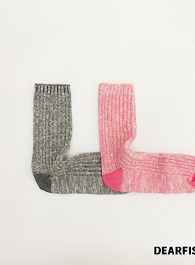 【泡泡糖】DEARFISH2025新款柔软粗针长袜棉袜时尚女袜Cherry