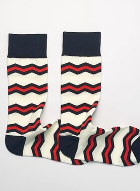 【白霞梦】DEARFISH2025棉新款中筒女袜条纹棉袜网红穿搭保暖