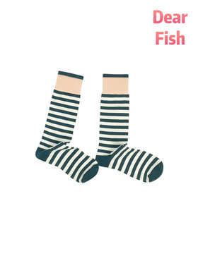 【桔梗】DEARFISH 2025年中筒女袜条纹高颜值桔色棉袜cherry同款