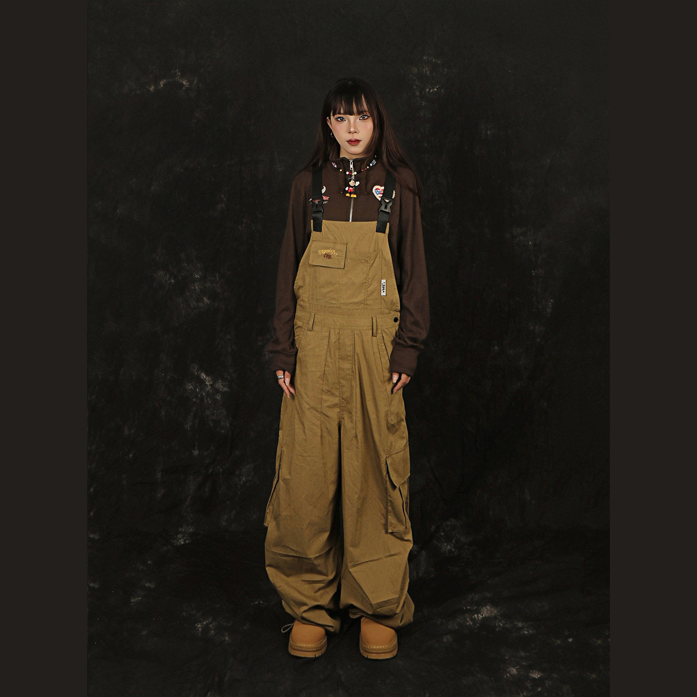 工装休闲裤美式复古工装背带裤