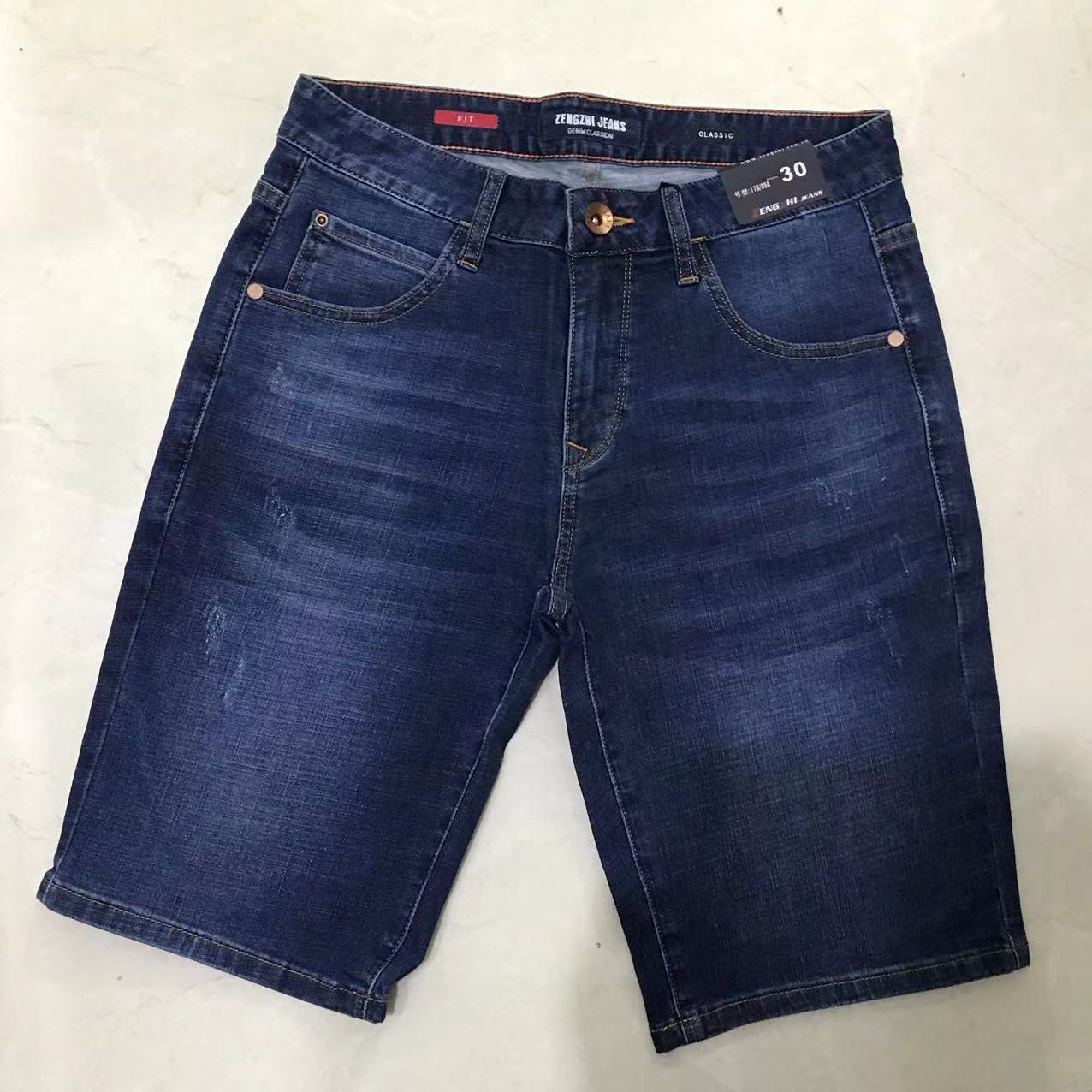 增致牛仔专卖店正品男装牛仔短裤