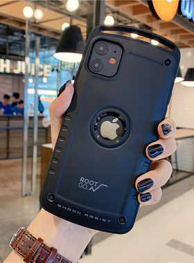 ROOT CO.适用苹果14plus手机壳13promax硅胶12全包11男女XS/7/8P商务16promax男女款15pro简约挂钩