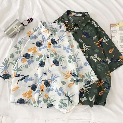 向往的生活张子枫郭麒麟同款花衬衫女休闲2020年夏装碎花衬衣百搭