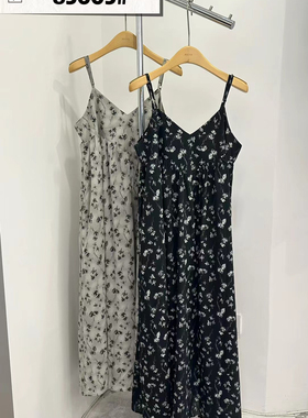 幕茄85605春夏款2025水墨画吊带连衣裙内搭温柔女士气质高个子女