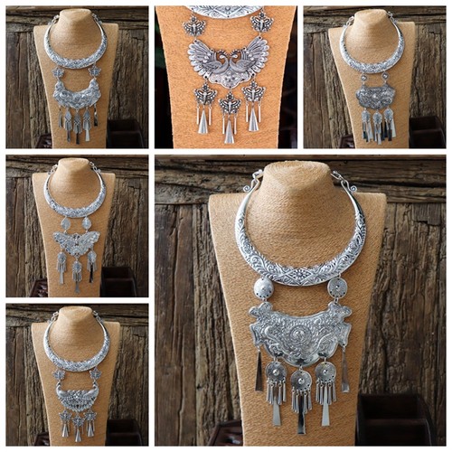 云南民族风苗银项链 舞蹈配饰 少数民族风项圈贵州苗族配饰女