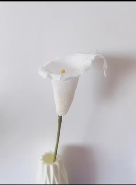 马蹄莲皱纹纸成品花皱卷纸diy手工花纸艺手工课作业