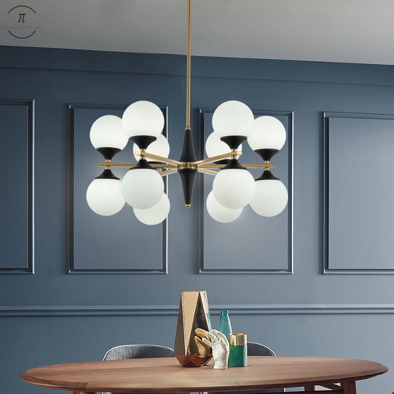 北欧个性奶白玻璃球球客厅卧室设计师魔豆灯具后现代简约餐厅吊灯