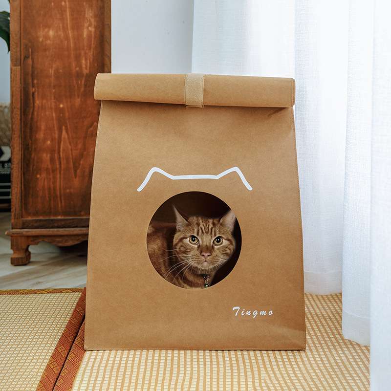 可以水洗的牛皮纸宠物猫窝房子四季通用抓咬不破耐磨可水洗