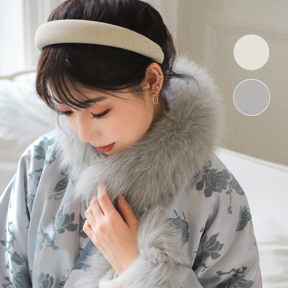 汉服搭配真皮草围巾围领