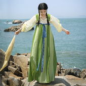 天丝唐制汉服垂领半臂短衫 小太平 超绝氛围感 绿破裙齐胸陌腹