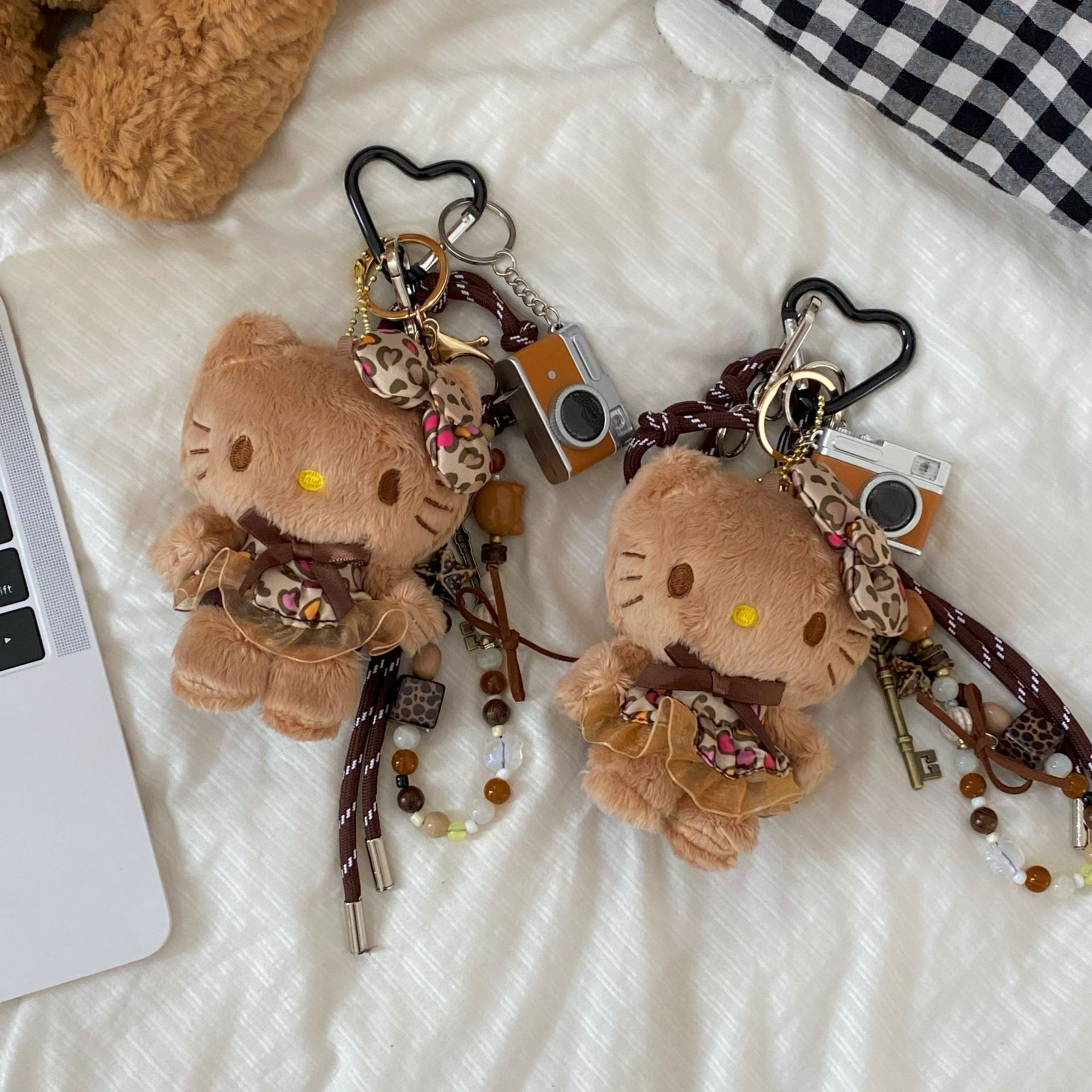 美拉德猫咪挂件高级感毛绒小挂件包挂件手机链挂件挂饰钥匙扣挂绳