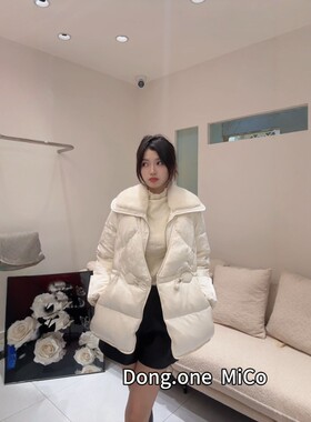 街头记忆面料中长翻领提花羽绒服