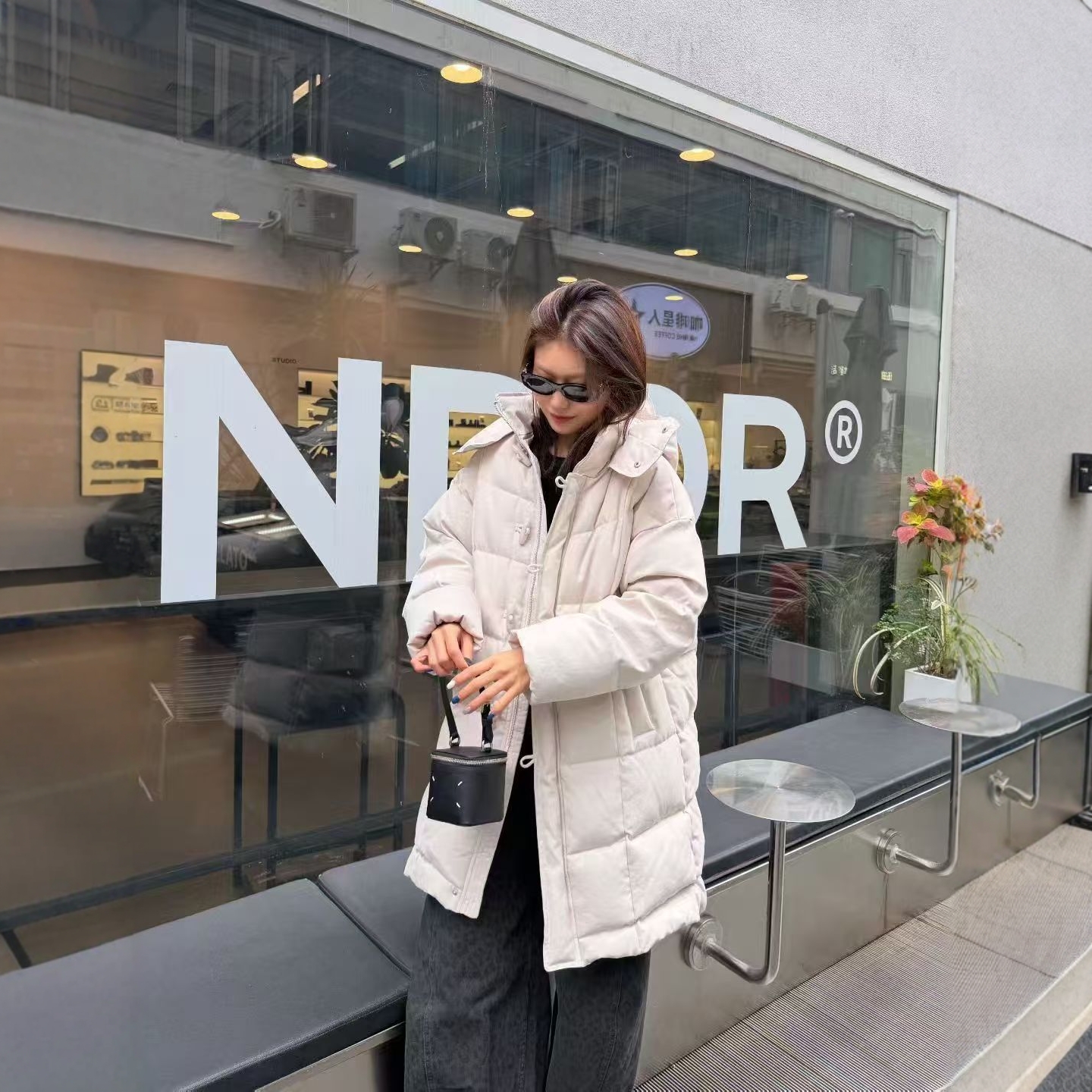 中长款拉链欧货宽松加厚连帽廓形