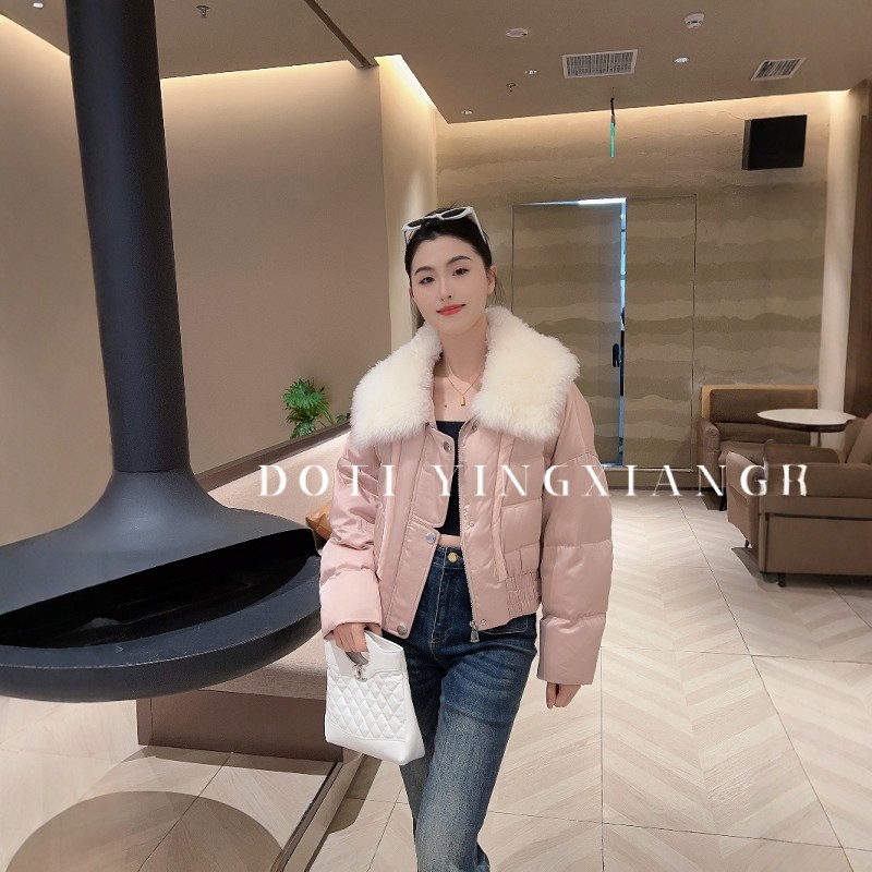 百搭记忆面料常规翻领收口羽绒服