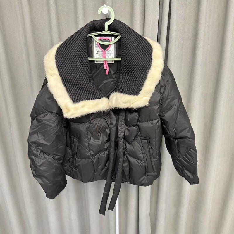 复古记忆面料常规海军领羽绒服