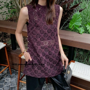 风盘扣镂空蕾丝无袖 欧洲站2025秋季 .COM中式 新V 背心裙连衣裙 新款