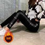 显瘦烫钻提臀加绒长裤 四季 女外穿胖MM大码 高腰弹力加肥打底裤 新款