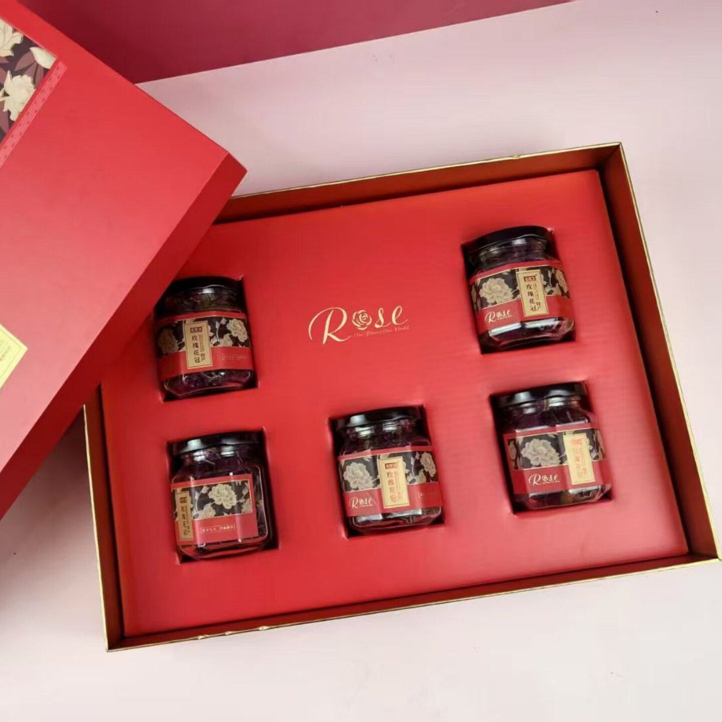 平阴玫瑰花茶玫源玫瑰花冠茶天源重瓣红玫瑰大朵半开花冠礼盒红色