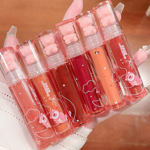 感官派对晶冻莓莓熊水光唇釉镜面显白百搭玻璃唇口红平价不粘杯