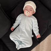 宝宝秋冬装 睡衣舒绒棉打底加厚爬服新生婴儿包脚连体衣服长袖 无骨