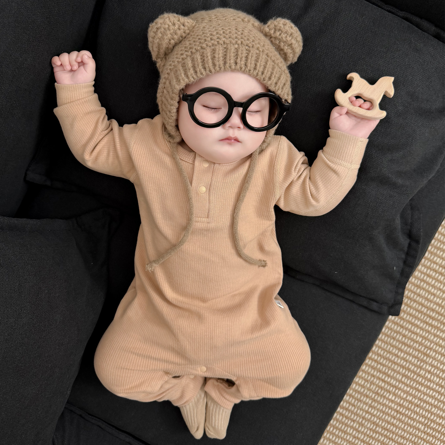 加厚德绒！婴儿连体哈衣家居爬服