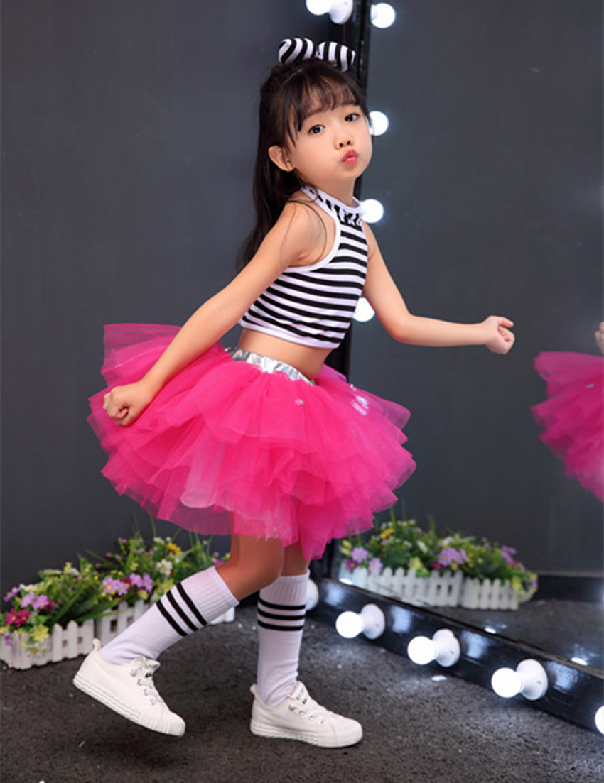 六一儿童现代舞演出服幼儿园爵士表演服女童舞蹈服装亮片蓬蓬纱裙