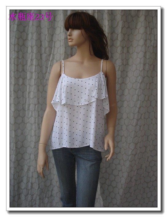 春夏季白色波点小圆点清新小吊带小背心大码甜美,女装/女士精品,背心吊带,淘宝优惠券,粉丝福利购,淘宝优惠卷