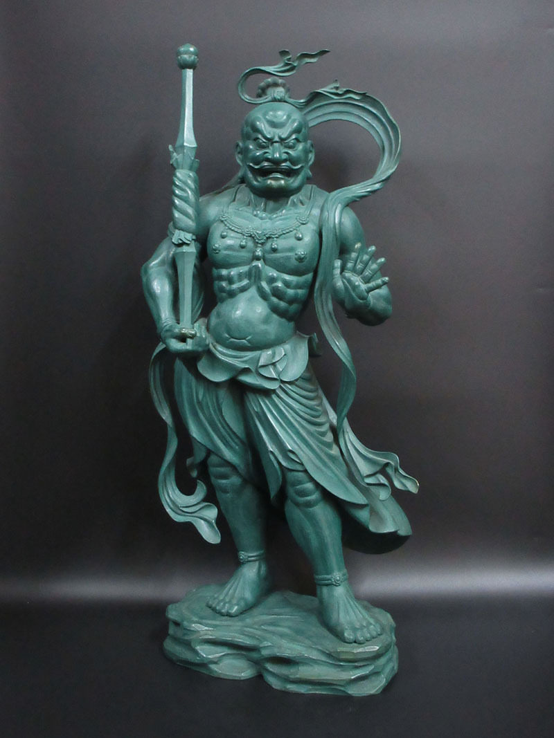 日本松久宗琳作阿形金刚力士铜像，重12.5公斤，高61厘米