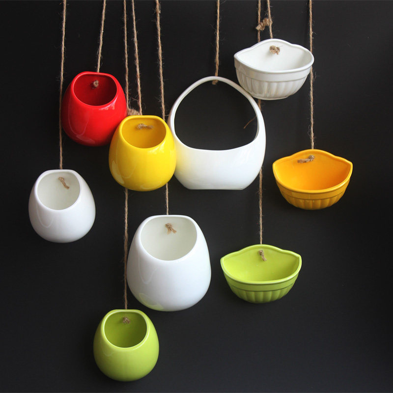 多肉壁挂盆吊篮垂吊悬挂花盆陶瓷吊兰挂墙室内创意水培水栽绿植盆,鲜花速递/花卉仿真/绿植园艺,花盆,淘宝优惠券,粉丝福利购,淘宝优惠卷