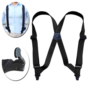 男士 带户外休闲两夹男侧夹背带38mm塑料夹不易过敏背带弹力带 吊裤