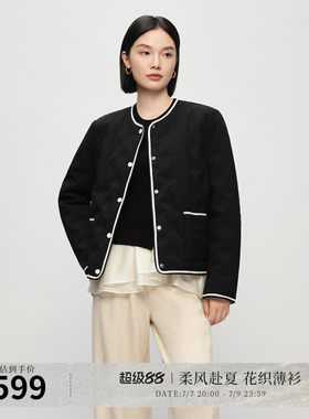 【零压轻暖鹅绒】naivee纳薇秋冬优雅小香风鹅绒服轻暖羽绒