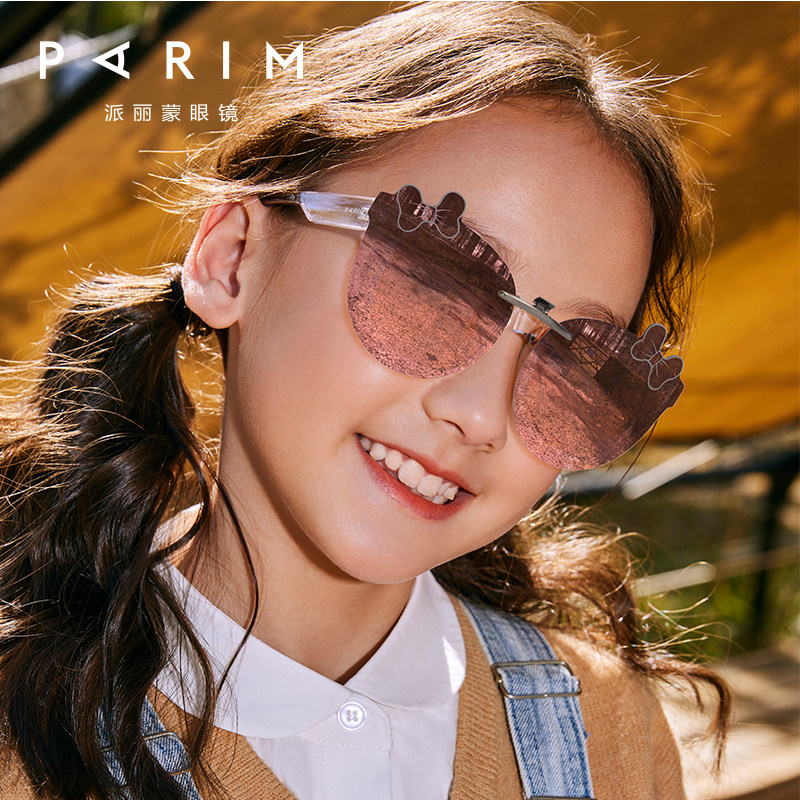 儿童高颜值偏光夹片式眼镜男儿童蝴蝶结时尚可爱街拍女孩