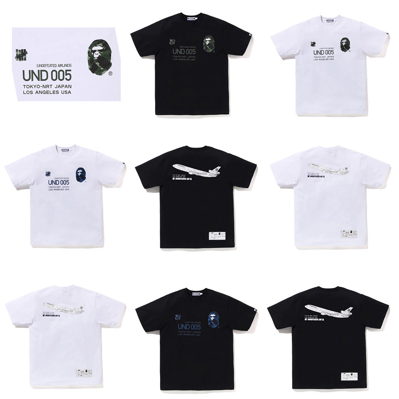 日系潮牌bape猿人头迷彩印花t恤青年宽松休闲圆领短袖夏季半袖衫