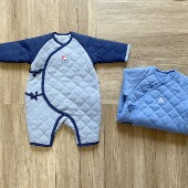 纯棉连身衣冬季 小米米minimoto新生儿绗缝夹棉长袖 和式 宝宝爬行服