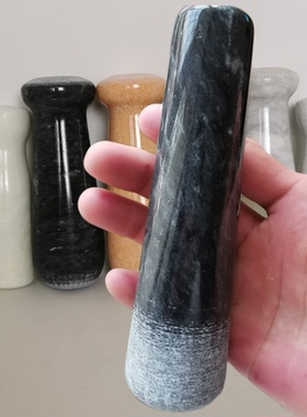 家用青石石头捣蒜器锤子蒜臼手动蒜泥器捣药研磨石棒锤柄大号原石