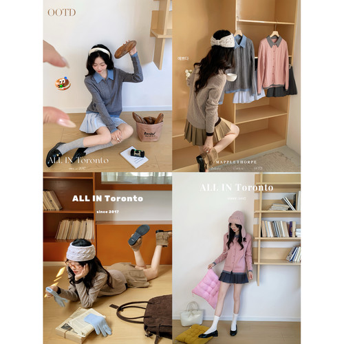 ALLIN韩版小众麻花纹毛衣外套女