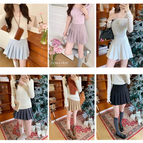 区别市场/不好随便退/学院百褶裙