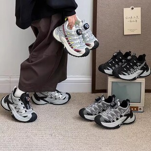 女童运动鞋2025春秋季新款休闲跑步鞋儿童软底老爹鞋男童徒步鞋子