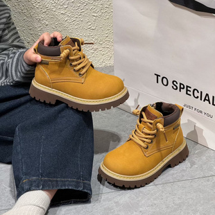 儿童马丁靴秋冬新款靴子加绒二棉鞋男童鞋子小童短靴女童皮靴宝宝