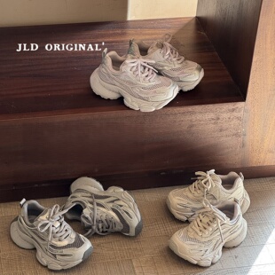 儿童单网透气老爹鞋2026春季新款女童时尚跑鞋轻便软底男童运动鞋