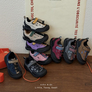 儿童登山鞋机能板鞋户外2025秋冬新款运动鞋男女童山系加绒徒步鞋