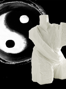 太极人物动作摆件砂岩雕塑办公室